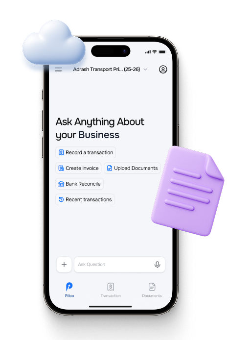 Phone mockup showing finance app interface